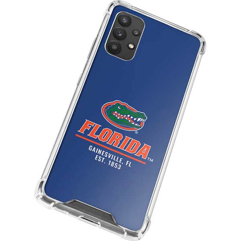 University of Florida Gainesville Est 1853 Blue Galaxy A32 5G Clear Case