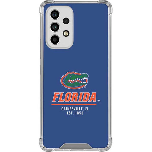 University of Florida Gainesville Est 1853 Blue Galaxy A53 5G Clear Case