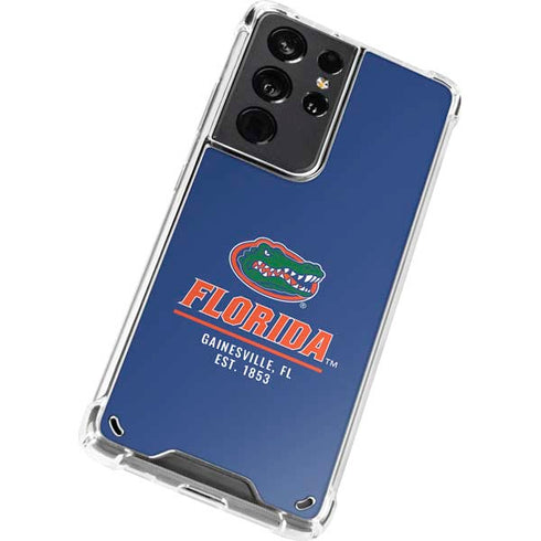 University of Florida Gainesville Est 1853 Blue Galaxy S21 Ultra 5G Clear Case