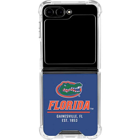 University of Florida Gainesville Est 1853 Blue Galaxy Z Flip5 5G Clear Case