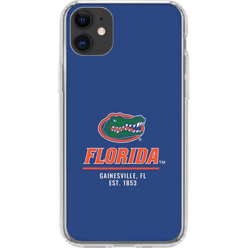 University of Florida Gainesville Est 1853 Blue iPhone 11 Clear Case