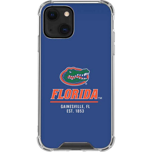 University of Florida Gainesville Est 1853 Blue iPhone 13 Mini Clear Case