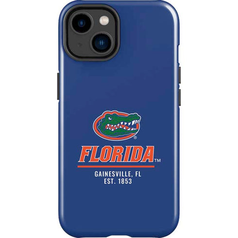 University of Florida Gainesville Est 1853 Blue iPhone 15 Plus Impact Case