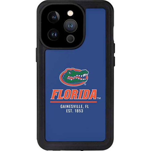 University of Florida Gainesville Est 1853 Blue iPhone 14 Pro Waterproof Case