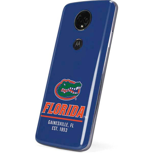 University of Florida Gainesville Est 1853 Blue Moto E5 Plus Skin