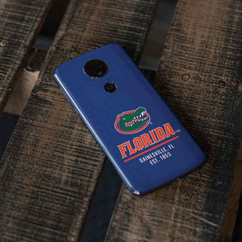University of Florida Gainesville Est 1853 Blue Moto E5 Plus Skin