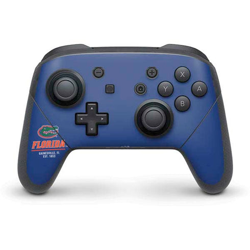 University of Florida Gainesville Est 1853 Blue Nintendo Switch Pro Controller Skin