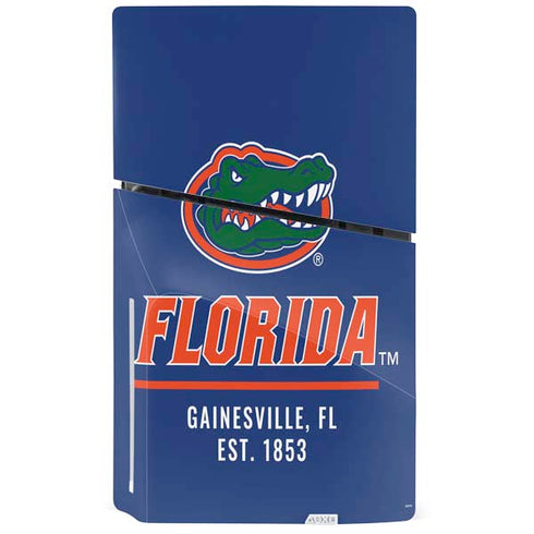 University of Florida Gainesville Est 1853 Blue PS5 Slim Disk Console Skin