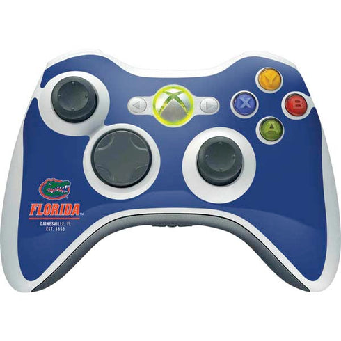 University of Florida Gainesville Est 1853 Blue Xbox 360 Wireless Controller Skin