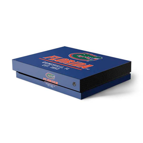 University of Florida Gainesville Est 1853 Blue Xbox One X Console Skin