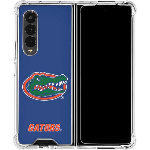 University of Florida Gators Mascot Blue Galaxy Z Fold4 5G Clear Case