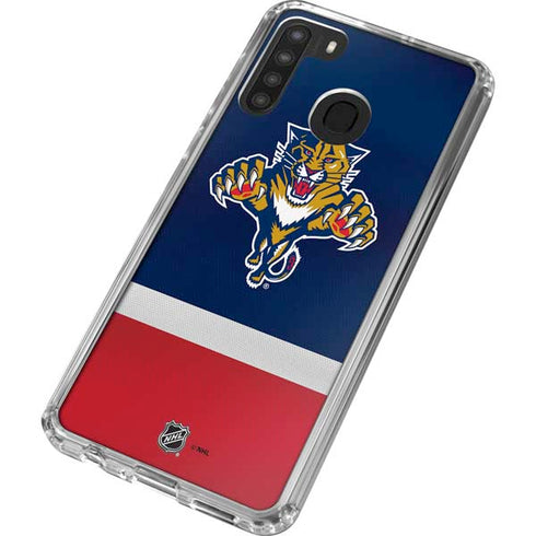 NHL Florida Panthers Alternate Jersey Galaxy A21 Clear Case