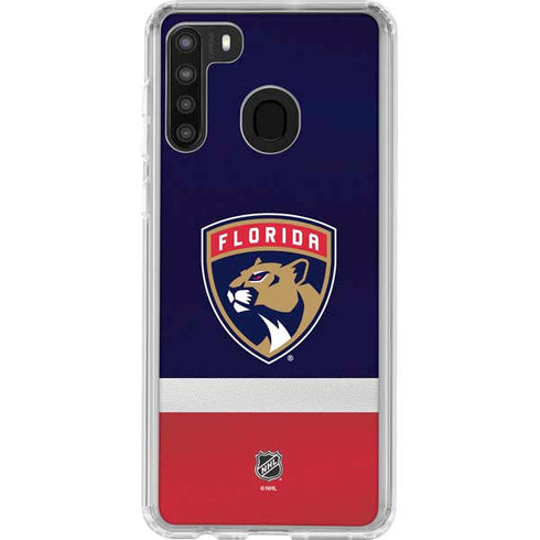 NHL Florida Panthers Alternate Jersey Galaxy A21 Clear Case