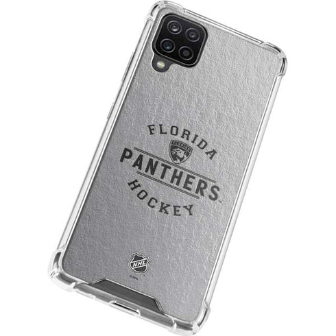 NHL Florida Panthers Black Text Galaxy A12 Clear Case
