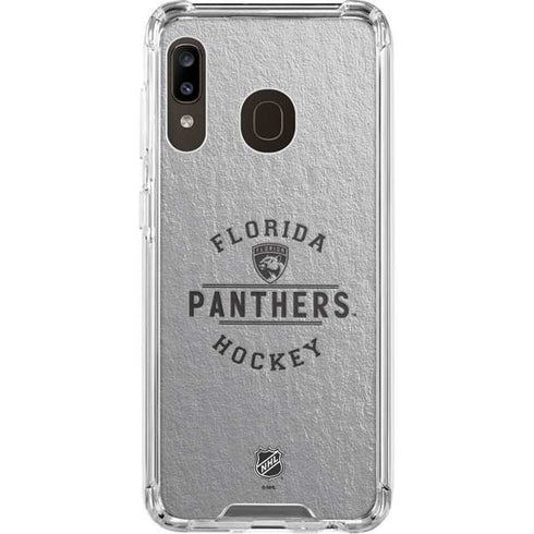 NHL Florida Panthers Black Text Galaxy A30 Clear Case