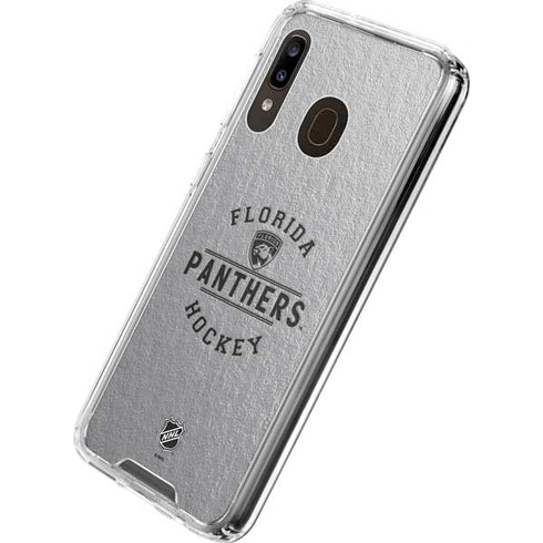 NHL Florida Panthers Black Text Galaxy A30 Clear Case