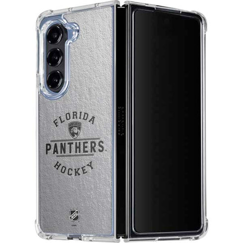 NHL Florida Panthers Black Text Galaxy Z Fold5 5G Clear Case