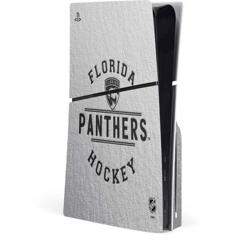 NHL Florida Panthers Black Text PS5 Slim Disk Console Skin