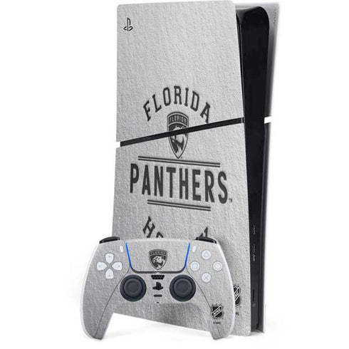 NHL Florida Panthers Black Text PS5 Slim Digital Edition Console Skin