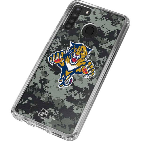 NHL Florida Panthers Camo Galaxy A21 Clear Case