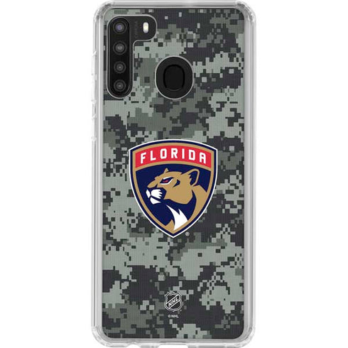 NHL Florida Panthers Camo Galaxy A21 Clear Case