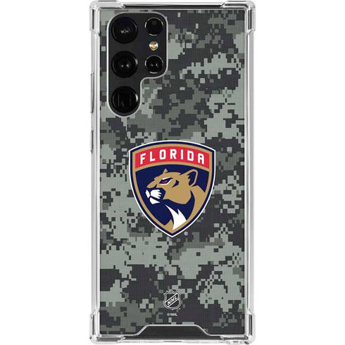 NHL Florida Panthers Camo Galaxy S22 Ultra Clear Case