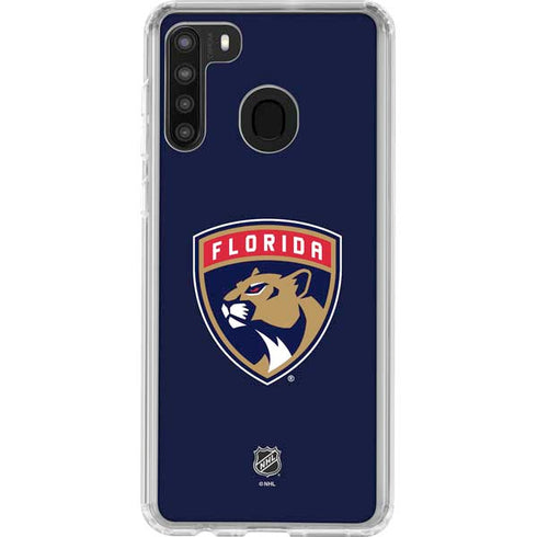 NHL Florida Panthers Distressed Galaxy A21 Clear Case