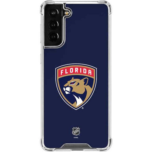 NHL Florida Panthers Distressed Galaxy S21 FE Clear Case