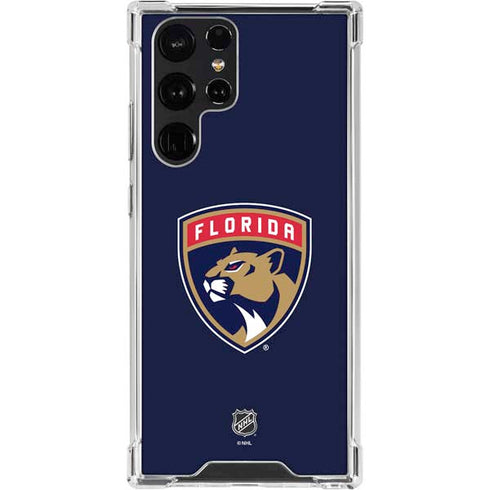 NHL Florida Panthers Distressed Galaxy S22 Ultra Clear Case