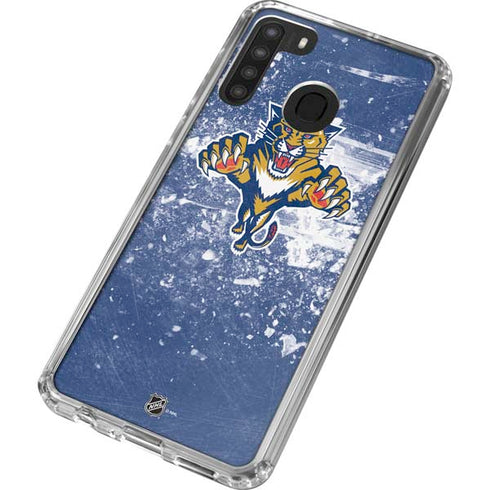 NHL Florida Panthers Frozen Galaxy A21 Clear Case