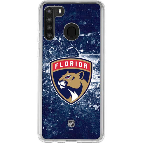NHL Florida Panthers Frozen Galaxy A21 Clear Case
