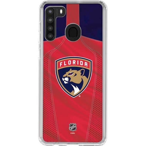 NHL Florida Panthers Jersey Galaxy A21 Clear Case