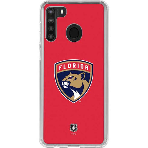 NHL Florida Panthers Logo Galaxy A21 Clear Case
