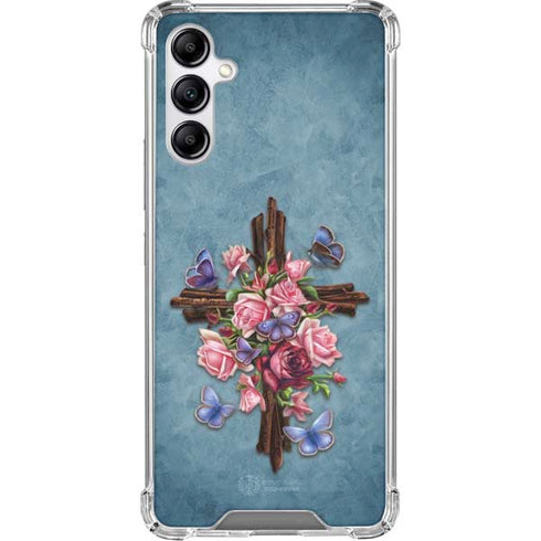 Flower Cross by Brigid Ashwood Galaxy A15 5G Clear Case