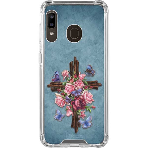 Brigid Ashwood Flower Cross Galaxy A30 Clear Case