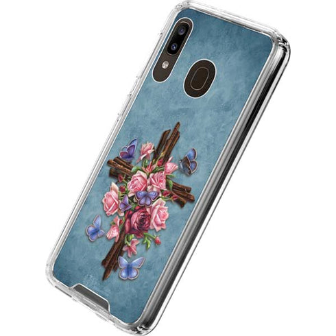 Brigid Ashwood Flower Cross Galaxy A30 Clear Case