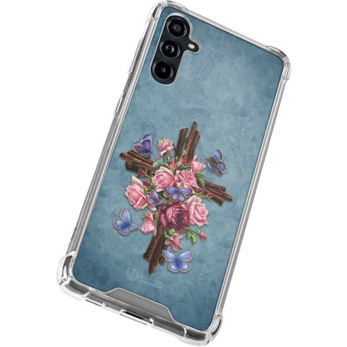 Flower Cross by Brigid Ashwood Galaxy A54 5G Clear Case