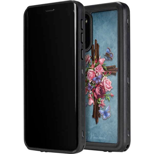 Brigid Ashwood Flower Cross Galaxy S20 Plus Waterproof Case