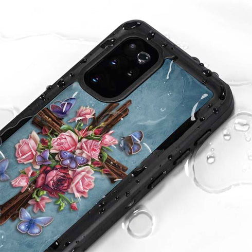 Brigid Ashwood Flower Cross Galaxy S20 Plus Waterproof Case