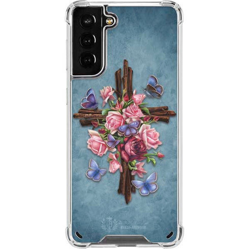 Brigid Ashwood Flower Cross Galaxy S21 Plus 5G Clear Case