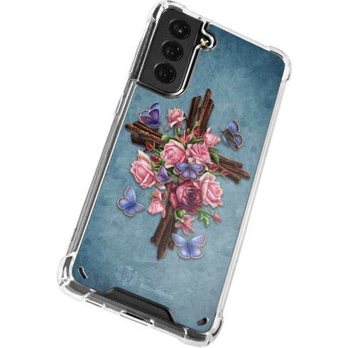 Brigid Ashwood Flower Cross Galaxy S21 Plus 5G Clear Case