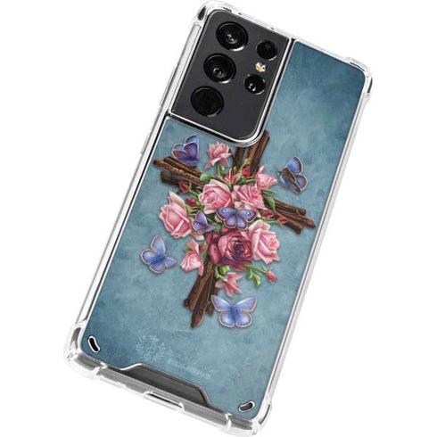 Brigid Ashwood Flower Cross Galaxy S21 Ultra 5G Clear Case