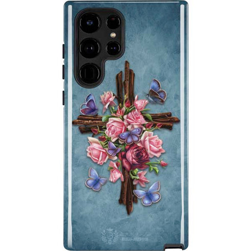 Brigid Ashwood Flower Cross Galaxy S22 Ultra Pro Case
