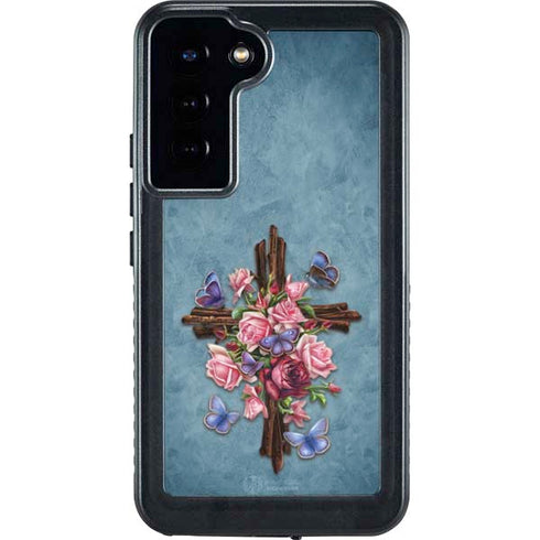 Brigid Ashwood Flower Cross Galaxy S23 Plus Waterproof Case