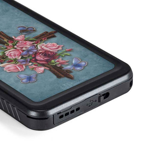 Brigid Ashwood Flower Cross Galaxy S23 Plus Waterproof Case