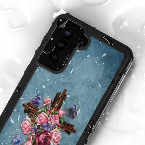 Brigid Ashwood Flower Cross Galaxy S23 Plus Waterproof Case