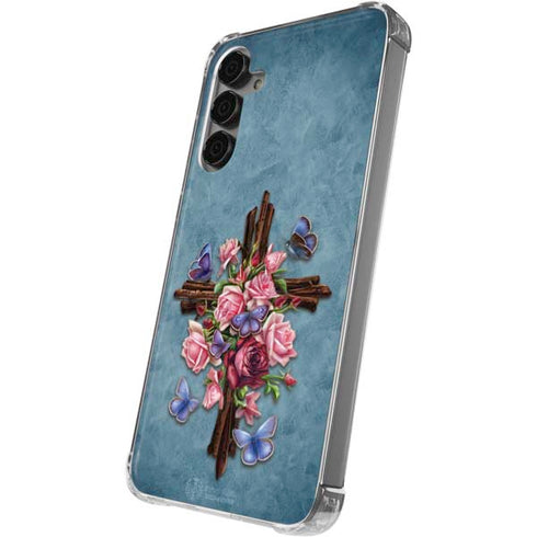 Flower Cross by Brigid Ashwood Galaxy S24 Plus Clear Case