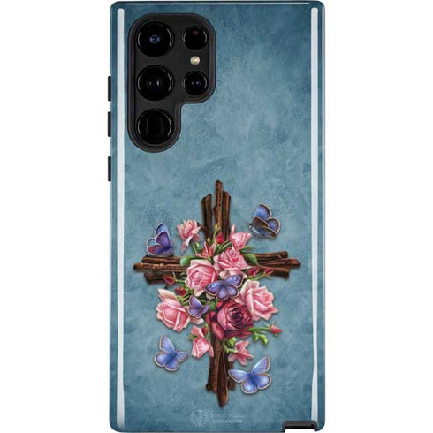 Flower Cross by Brigid Ashwood Galaxy S24 Ultra Impact Case