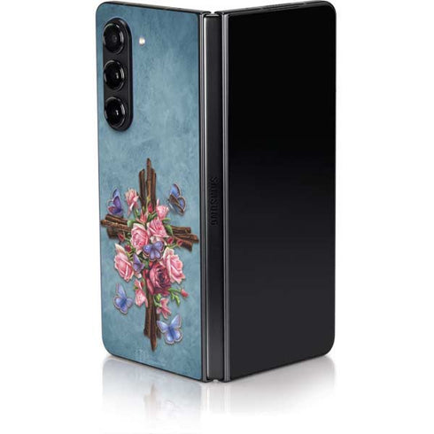 Flower Cross by Brigid Ashwood Galaxy Z Fold5 5G Skin
