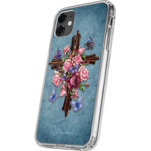 Flower Cross by Brigid Ashwood iPhone 11 Clear Case